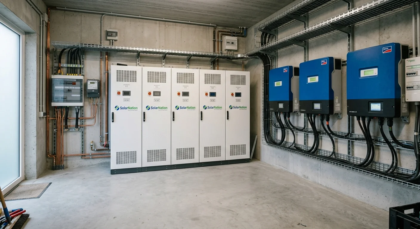 SolarNation BESS industriële batterijopslag op maat professioneel geïnstalleerd