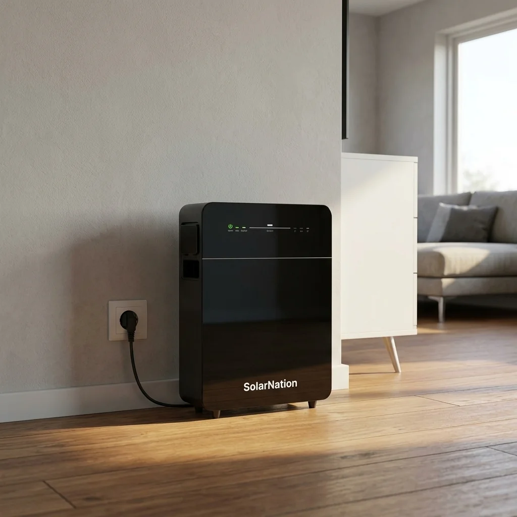 SolarNation 2.56 kWh thuisbatterij professioneel geïnstalleerd in Belgische technische ruimte