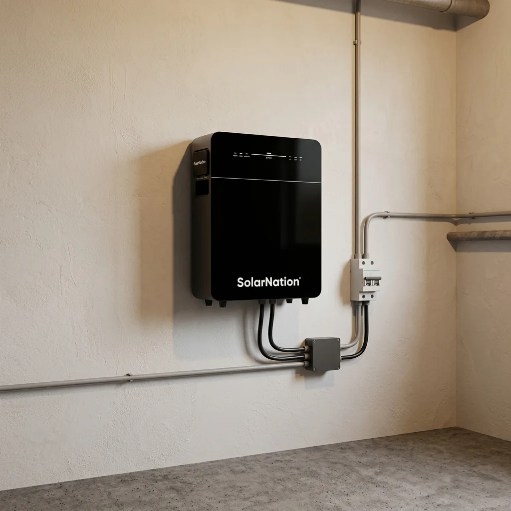 SolarNation 2.56 kWh thuisbatterij professioneel geïnstalleerd in Belgische technische ruimte